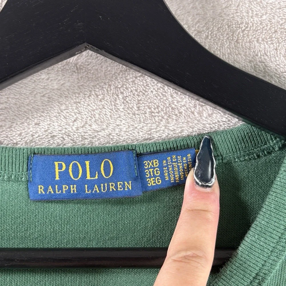 Polo Ralph Lauren Embroidered Graphic T Shirt Mens 3XB Green Big Tall Cotton